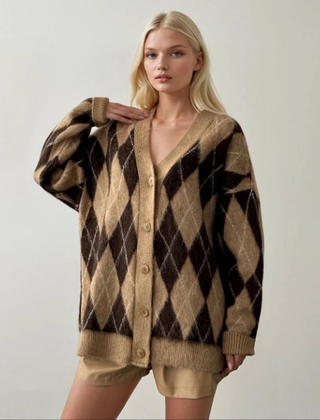 Triko “Brown Diamond Knit”
